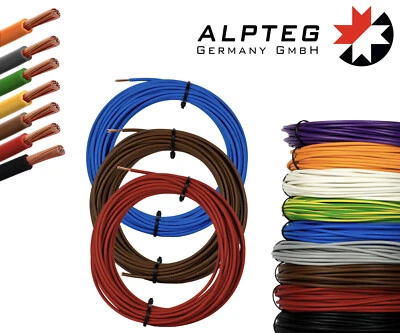 H05V-K Litze Einzelader Kabel Leitung 10m 20m 50m 100m flexibel ALPTEG
