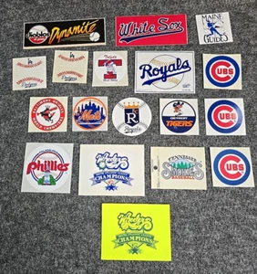 Vintage Decals Stickers Baseball Bumper Stickers Lot of 17 Stickers MLB Minor - Picture 1 of 7
