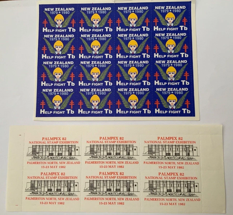 NEW ZEALAND 1980 1982 palmpex ,Label Cinderella help fight tb - Image 1 of 1