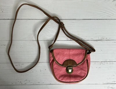 Bolso de mano American Eagle pequeño de cuero marrón rosa bandolera festival Foto 1 de 4