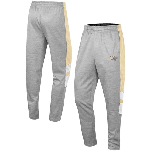Men's Colosseum Heathered Gray/Gold Georgia Tech Yellow Jackets Bushwood Pants Cover