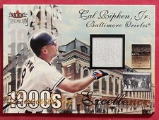 2001 Fleer Premium Decade of Excellence Patch Cal Ripken Jr. Orioles HOF