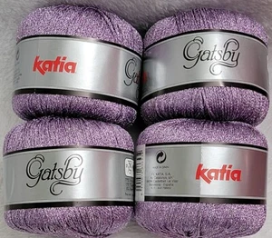 New Rare Lot 4 Balls Katia Yarn Gatsby Lavender/Silver #34 129yds 50g - Picture 1 of 4