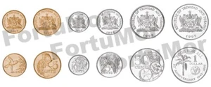 Trinidad Tobago COIN 6 PCS SET, 1 5 10 25 50 CENTS 1 DOLLAR, 1990 2012, UNC - Picture 1 of 3