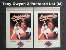 Tony Gwynn 2-Postcard Lot (P) 1994 Legends Artwork 3.5" x 5.5" Vol 2 No 4