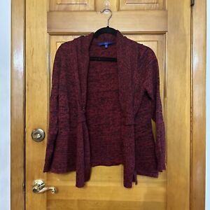 Burgundy wash cardigan/ Sweater, Black And Red Wash. Size PL