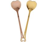 2 Heart Shape Stainless Steel Dessert Spoons for Home/Restaurant/Coffee Shop