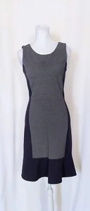 J. Crew Knit Sleeveless Silhouette Dress Size 00 Navy Blue Gray - Picture 1 of 8