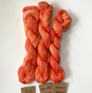 Araucania Ollagua 100% Linen Yarn 3 Skeins Piedra Solar Orange Hand Painted DK - Picture 1 of 5