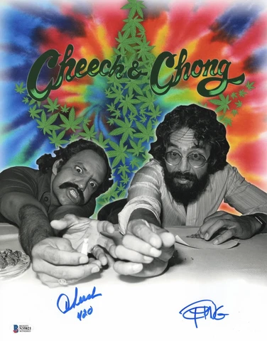 CHEECH MARIN TOMMY CHONG SIGNED 11X14 PHOTO UP IN SMOKE CHEECH AND CHONG BECKETT Cover