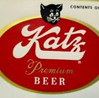 Katz Premium Beer Label Cute Black Cat Promo Advertising Vintage Halloween NOS