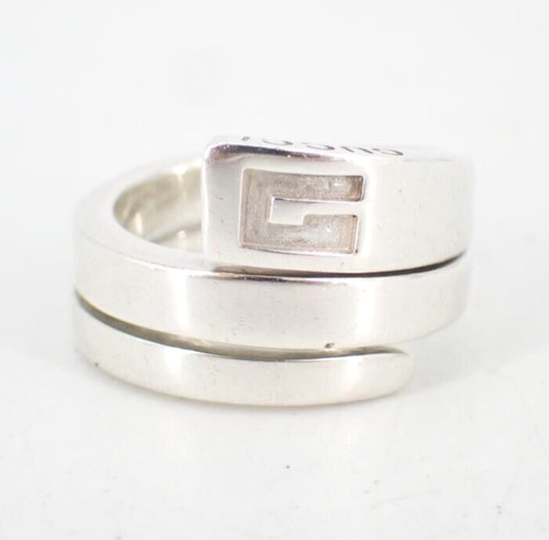 Anello serpente Gucci spirale logo G argento sterling 925 misura 10 US 5 25