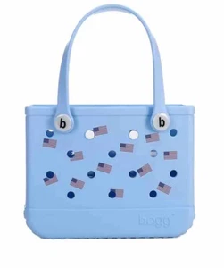 NWT Bogg Bag Original Coastal USA Small Tote Bag Blue Flag 15x13 - Picture 1 of 3