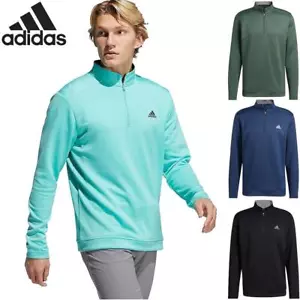 ADIDAS GOLF CLUB 1/4 ZIP SWEATER LEFT CHEST LOGO MENS GOLF PULLOVER - Picture 1 of 6