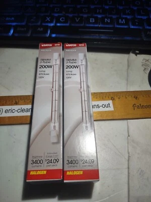 Satco S3136 200T3Q/CL 118mm 200W 120V T3 Clear Bulb Recessed SC R7s Base Quan 2 - Image 1 of 3