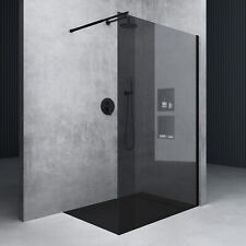 Walk In Dusche Duschabtrennung Schwarz Profil Duschwand Nano Glas Duschkabine