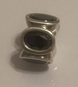 New Authentic Pandora Sterling Silver Black OVAL CZ LIGHTS Charm Bead 790311CZK - Picture 1 of 7