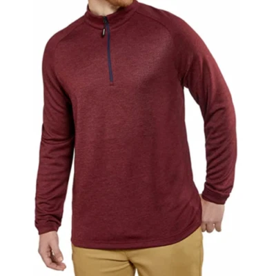 Camisa de Golf Pullover Bolle Para Hombres Performance 1/4 Cremallera Roja Rododendro Talla M NUEVA Foto 1 de 4