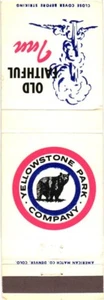 Wyoming Yellowstone Park Company Old Faithful Inn Vintage Matchbook Cover - Picture 1 of 2