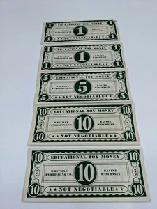 Dinero de juguete educativo vintage Whitman Publishing Co calidad coleccionable - Imagen 1 de 2