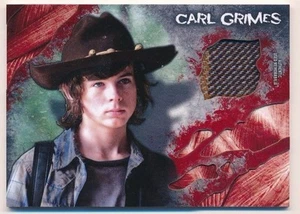 2016 Topps Walking Dead Survival Wardrobe Tarjeta Reliquia Carl Grimes Camisa - Imagen 1 de 1