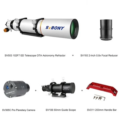 SVBONY SV503 102ED Telescope Deep Sky Photography + SV305C Pro Planetary Camera - Image 1 of 4