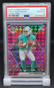 2020 Panini Mosaic Tua Tagovailoa #203 CAMO PINK Prizm Rookie Card RC PSA 10 - Bild 1 von 3