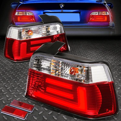 [BARRA DE TUBO LED NEÓN] PARA BMW E36 SEDÁN 92-99 ROJO/LENTE TRANSPARENTE LUZ TRASERA LÁMPARAS DE FRENO Foto 1 de 4
