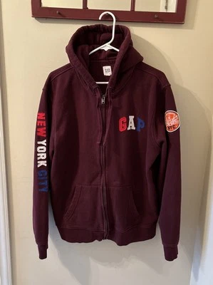 GAP Cremallera Sudadera con Capucha Logo Chaqueta Nueva York/Times Cuadrado Patchwork “L” Foto 1 de 4