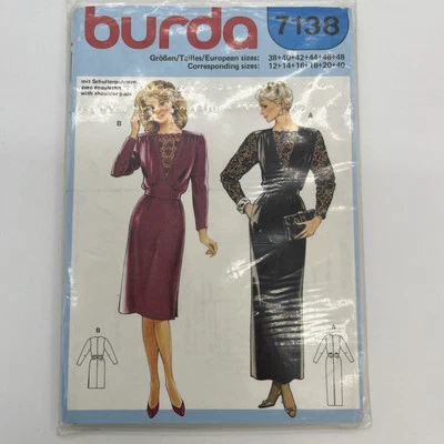 Burda 7138 Vintage 1980s Dress Sizes 12-40 New Unopened/ Uncut - Image 1 of 3