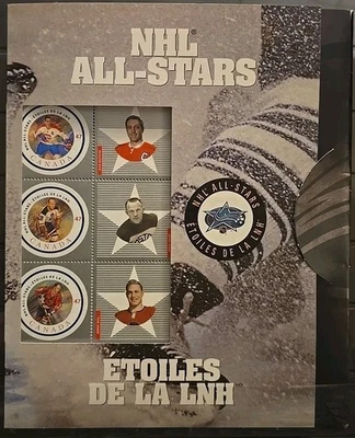 Canada Scott 1885 NHL All Stars Mini-sheet 2001 VF MNH In Folder - Image 1 of 2