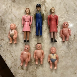 Vintage 50er Renwal Lot - Mechaniker Nr. 42 mit Mütze gelenkig + 2 Damen Nr. 43 + 5 Babys Nr. 8 - Bild 1 von 21