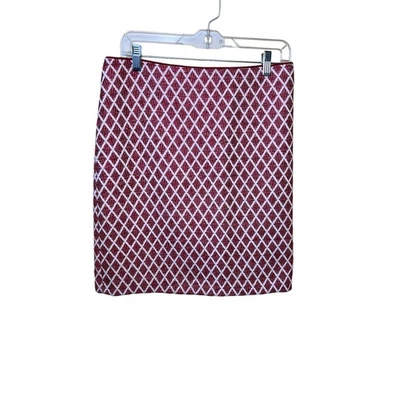 Esprit Skirt Red Straight Geometric Knee Size 14 Business Casual NEW - Image 1 of 4