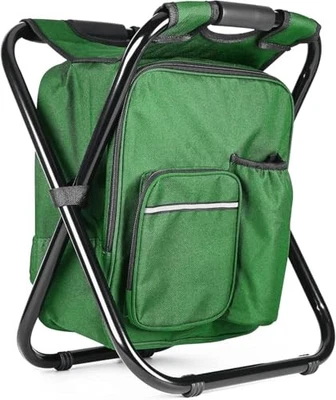  Taburete Portátil Mochila Silla Refrigerador 400 LBS Carga Máxima Plegable Verde Ejército Foto 1 de 4