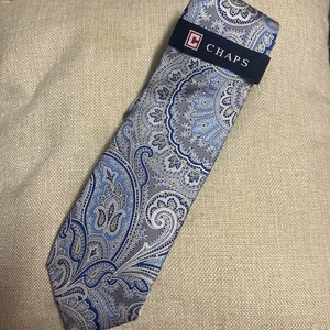 Chaps formelle blaue Paisley Seidenkrawatte für Herren 56 x 3,25 neu mit Etikett - Bild 1 von 5