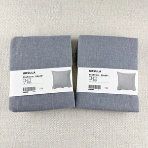 IKEA Ursula 2 Count 26 x 26" Pillow Tie Shams Gray 100% Ramie 303.170.26 NEW - Picture 1 of 6