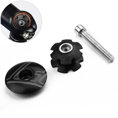 Usefully Accessories Best Cap Nut&Top Set Black For 1-1/8" Fork Front - Image 1 of 4