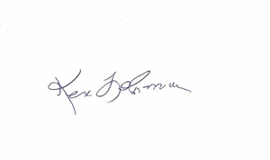 SIGNED 3x5 INDEX CARD OF KEN LEHMAN (DECEASED 2010)! GREAT AUTOGRAPH! - Picture 1 of 1
