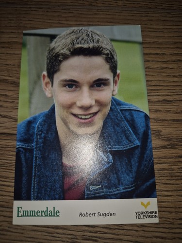 vintage promotional card featuring actor Karl Davies as Robert Sugden ...