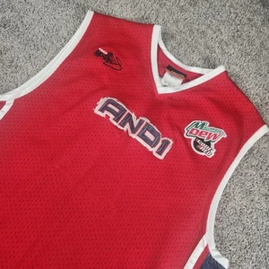 Vintage And1 Jersey Y2K 2003 And 1 Mixtape Tour Mountain Dew Code Red 11 Denim - Picture 1 of 14