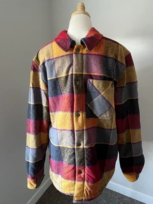 Timberland Plaid Flannel Sherpa Jacket Overshirt Mens Sz M Organic Cotton NWT - Image 1 of 4
