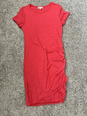 Vestido midi camiseta color coral talla pequeña para mujer Foto 1 de 4
