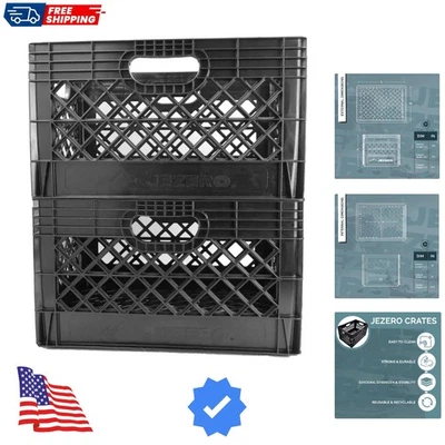 Paquete de 2 cuartos de galón de plástico de alta resistencia | Almacenamiento multiusos apilable Bi... Foto 1 de 4