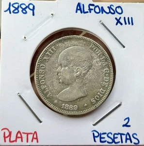 Moneda PLATA 2 Pesetas 1889 ALFONSO XIII - Imagen 1 de 4