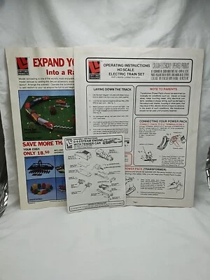 (3) Vintage Life-Like Trains Advertisement Sheets And Steam Engine Instructions  - Image 1 of 4