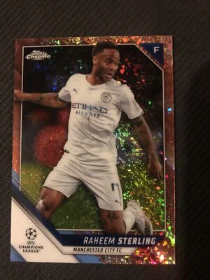 2021-22 TOPPS CHROME UEFA #113 RAHEEM STERLING ROSE GOLD MINI-DIAMOND /125 - Image 1 of 2