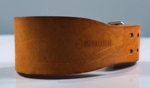 Medallion Weightlifting Belt Leather 27-31 MB4 Back Powerlifting Strength GUC - Picture 1 of 6