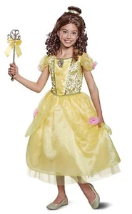 Belle Disney Princess Beauty Beast Fancy Dress Halloween Deluxe Child Costume - Picture 1 of 8