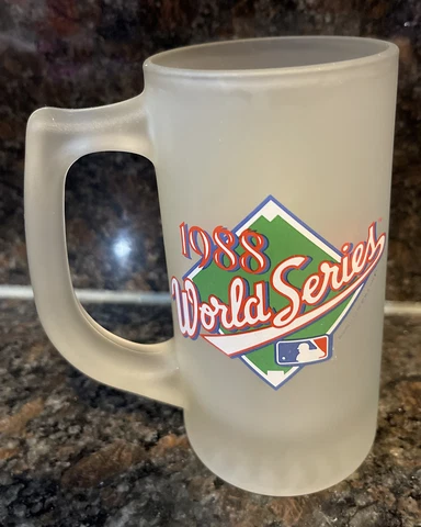 1988  MLB Oakland Athletics World Series A's Frosted Glass Beer Mug Cover
