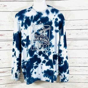 Sudadera True Religion Para Hombre Talla XL Azul Tie Dye Buda Cuello Redondo $119 Nueva Con Etiquetas - Imagen 1 de 13